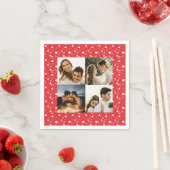 Personalisiertes Foto Collage Herz rot Serviette (Beispiel)