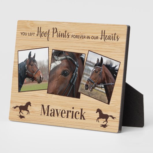 Personalisiertes Foto Collage Horse Memorial Fotoplatte (Seite)
