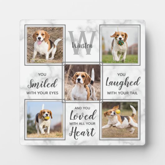 Personalisiertes Foto Collage Keepake Pet Memorial Fotoplatte (Vorderseite)