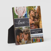 Personalisiertes Foto Collage Liebe Script Couple Fotoplatte (Vorderseite)