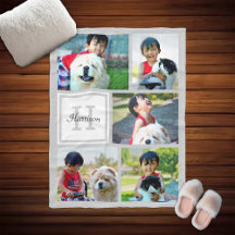 Personalisiertes Foto Collage Mit Monogramm Graues