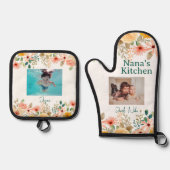 Personalisiertes Foto Collage Nana Großmutter's Ki Ofenhandschuh & Topflappen-Set (Vorderseite)