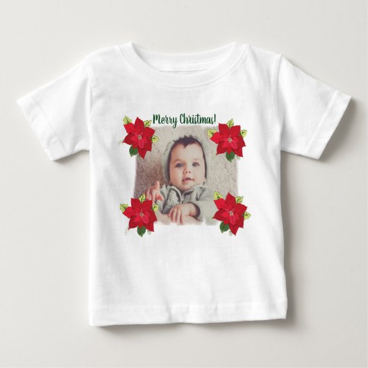 Personalisiertes Foto Cristmas Baby Shirt (Vorderseite)