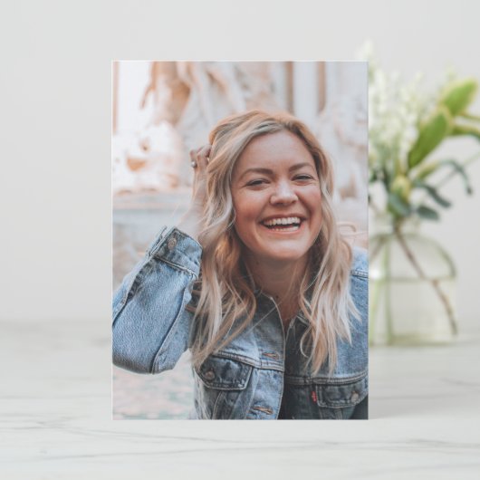 Personalisiertes Foto Dankeskarte (Stehend Vorderseite)