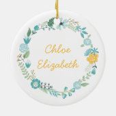 Personalisiertes Foto Delikatesse Blumenstrauß Keramik Ornament (Hinten)