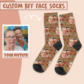 Personalisiertes Foto der besten Freunde - Braun Socken