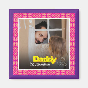 Personalisiertes Foto der Familie - Vater-Tochter- Magnet