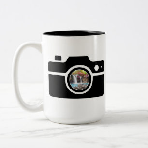 Personalisiertes Foto der Kamera Zweifarbige Tasse