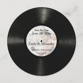 Personalisiertes Foto der Round Record Save the Da Date