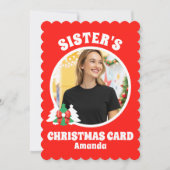 Personalisiertes Foto der Schwester Feiertagskarte (Vorderseite)