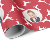 Personalisiertes Foto der Weihnachtsrinder Geschenkpapier (Rolleneckpunkt)