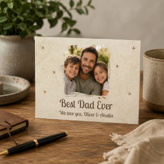 Personalisiertes Foto des besten Vaters aller Zeit Feiertagskarte