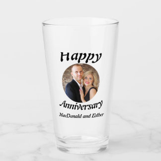 Personalisiertes Foto des Happy Anniversary Glas