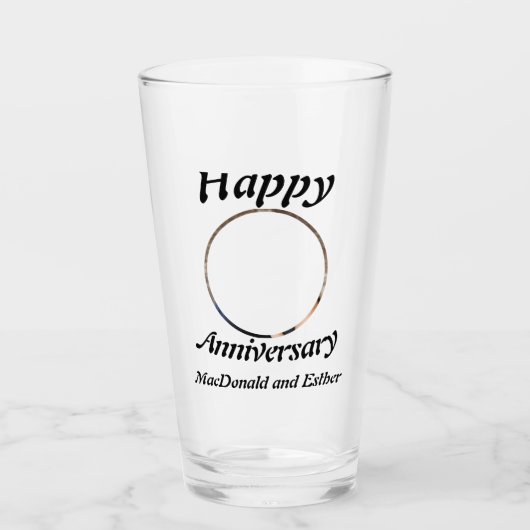 Personalisiertes Foto des Happy Anniversary Glas (Vorderseite)