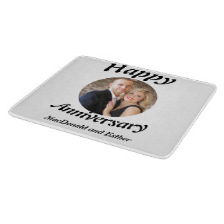 Personalisiertes Foto des Happy Anniversary Schneidebrett