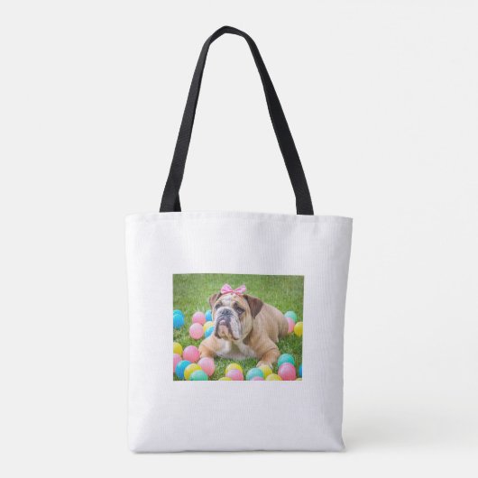 Personalisiertes Foto des Hundes und Name Tote Bag Tasche (Rückseite)