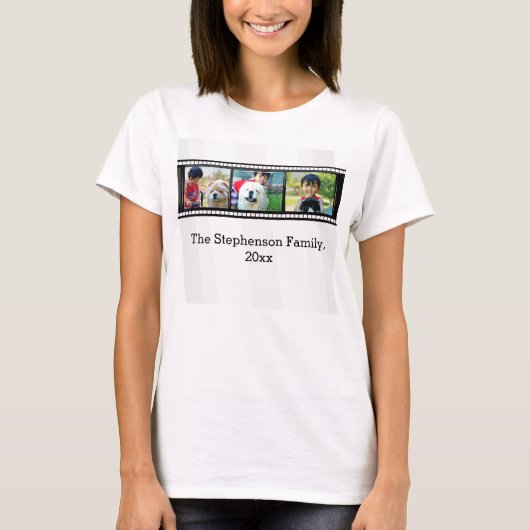 personalisiertes Foto des Streifens des Filmes T-Shirt (Vorderseite)