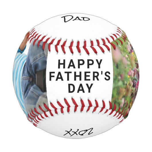 Personalisiertes Foto des Vaters Baseball (Vorderseite)