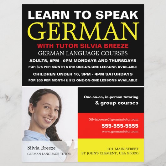 Personalisiertes Foto, Deutschkurs Flyer (Vorne)