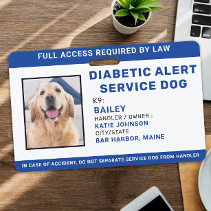 Personalisiertes Foto Diabetischer Warndienst Hund Ausweis