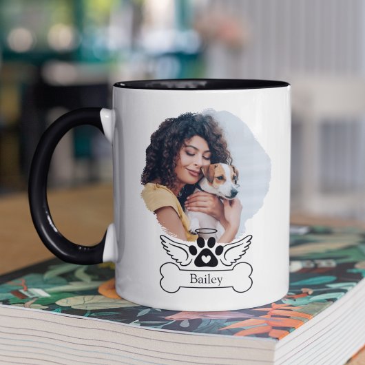 Personalisiertes Foto Dog Memorial Angel Wings Tasse
