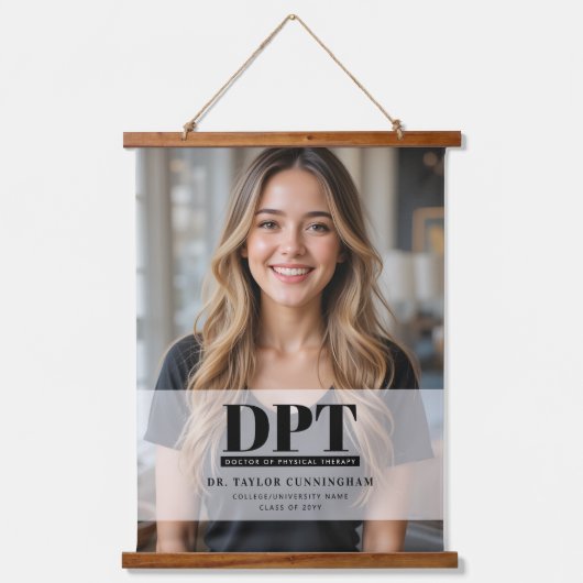 Personalisiertes Foto DPT Arzt für Physikalische T Wandteppich Mit Holzrahmen (Vorderseite)