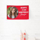 Personalisiertes Foto Drehbuch Red Happy 21. Gebur Banner (InSitu)