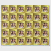 Personalisiertes Foto Elegante Golden Gradient Geschenkpapier (Flach)