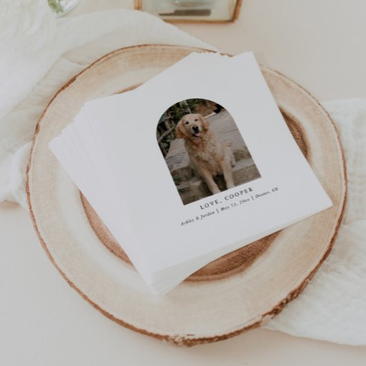 Personalisiertes Foto Elegante Hochzeit von Hunden Serviette