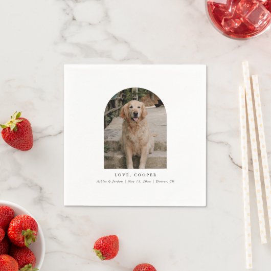 Personalisiertes Foto Elegante Hochzeit von Hunden Serviette (Beispiel)