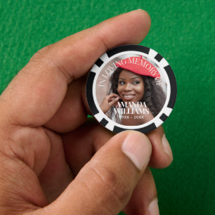 Personalisiertes Foto Elegantes Gedenken Pokerchips