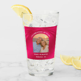 Personalisiertes Foto Elegantes Geschenk zum 40. H Glas