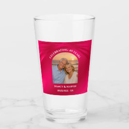 Personalisiertes Foto Elegantes Geschenk zum 40. H Glas