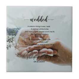 Personalisiertes Foto Elegantes Hochzeitgedicht Fliese