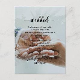 Personalisiertes Foto Elegantes Hochzeitgedicht Postkarte