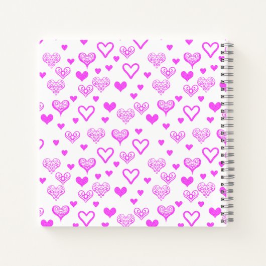 Personalisiertes Foto Elegantes Rosa Herz Rezept B Notizblock (Rückseite)