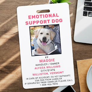 Personalisiertes Foto Emotionale Unterstützung Hu Ausweis