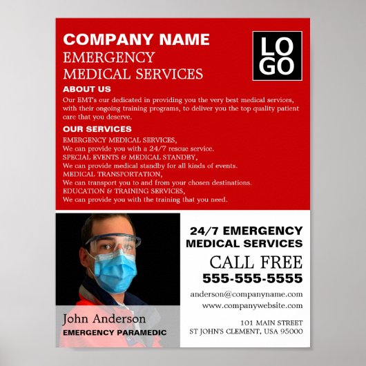 Personalisiertes Foto, EMT, paramedic Poster (Vorne)