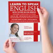 Personalisiertes Foto, Englischkurs Flyer (Hand)