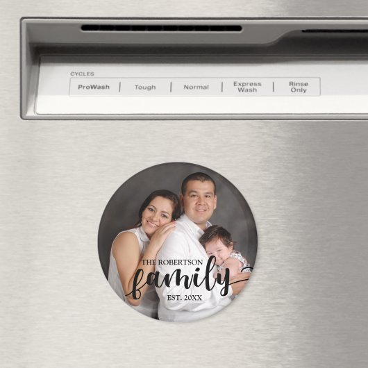 Personalisiertes Foto, Familienname und Jahreszeit Magnet (In Situ (Geschirrspüler))