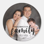 Personalisiertes Foto, Familienname und Jahreszeit Magnet (Vorne)