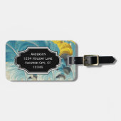 Personalisiertes Foto Federmuster Gepäckmarke Gepäckanhänger (Vorderseite horizontal)