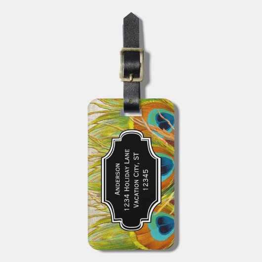 Personalisiertes Foto Federmuster Gepäckmarke Gepäckanhänger (Vorderseite vertikal)