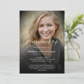 Personalisiertes Foto Feier Lebensbeerdigung Inv. Einladung (Stehend Vorderseite)