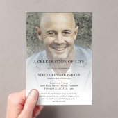 Personalisiertes Foto Feier zur Beerdigung des Leb Acryleinladungen (Insitu (Handheld))