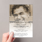 Personalisiertes Foto Feier zur Beerdigung des Leb Acryleinladungen (Insitu (Handheld))