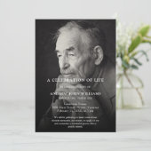 Personalisiertes Foto Feier zur Beerdigung des Leb Einladung (Stehend Vorderseite)