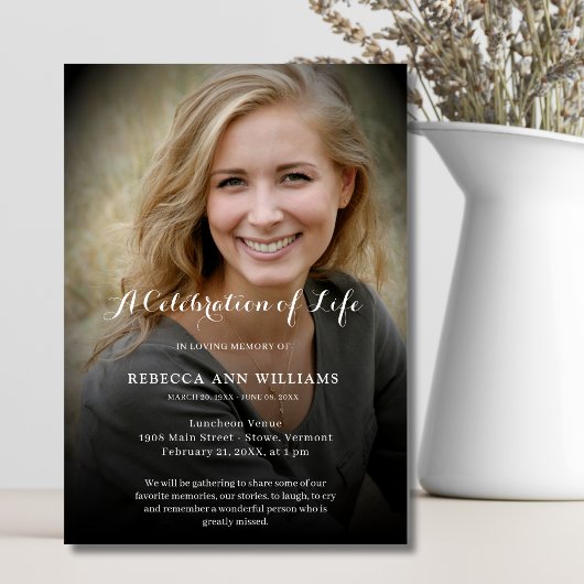 Personalisiertes Foto Feier zur Beerdigung des Leb Einladung