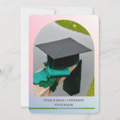 Personalisiertes Foto Fett 2024 Arch Retro Abschlu Einladung (Rückseite)