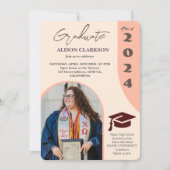 Personalisiertes Foto Fett 2024 Arch Retro Abschlu Einladung (Vorderseite)